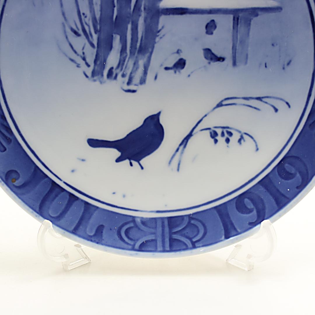 1919年「雪に覆われた庭の小鳥たち」 イヤープレート ロイヤルコペンハーゲン