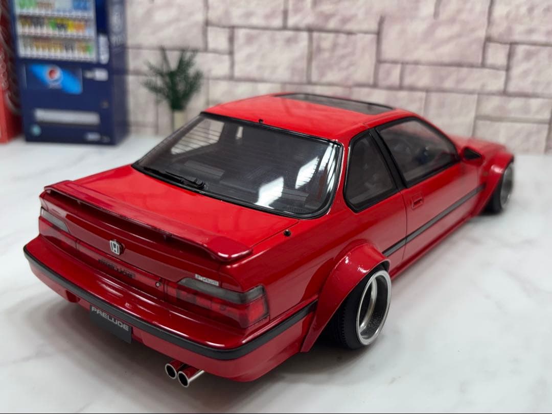 レア1/18ミニカー ホンダ プレリュード ワタナベ深リムスーパーワイドカスタム