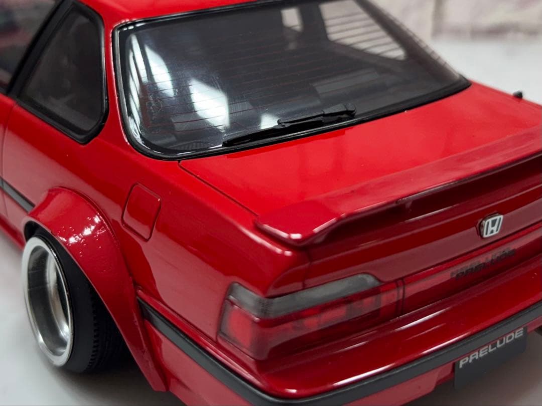 レア1/18ミニカー ホンダ プレリュード ワタナベ深リムスーパーワイドカスタム