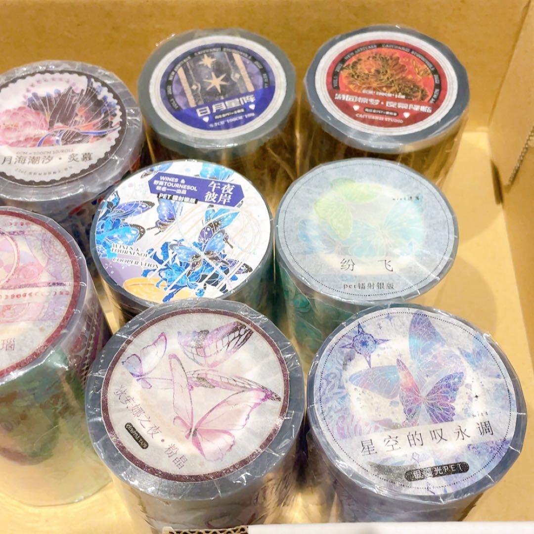 【蝶マステ多め】装飾マステ 新品 まとめ売り 10巻 海外マスキングテープ