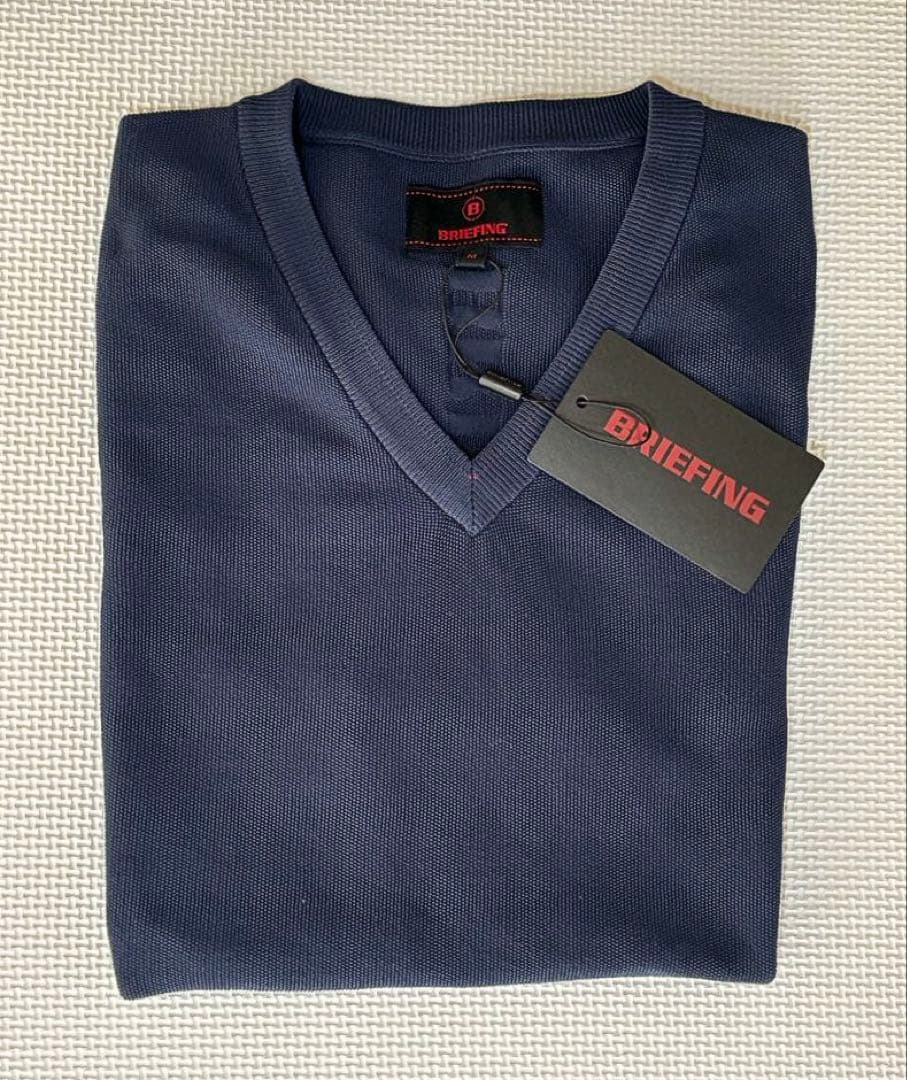 BRIEFING GOLF 3Dロゴ Vネック ニットベスト（NAVY／M）