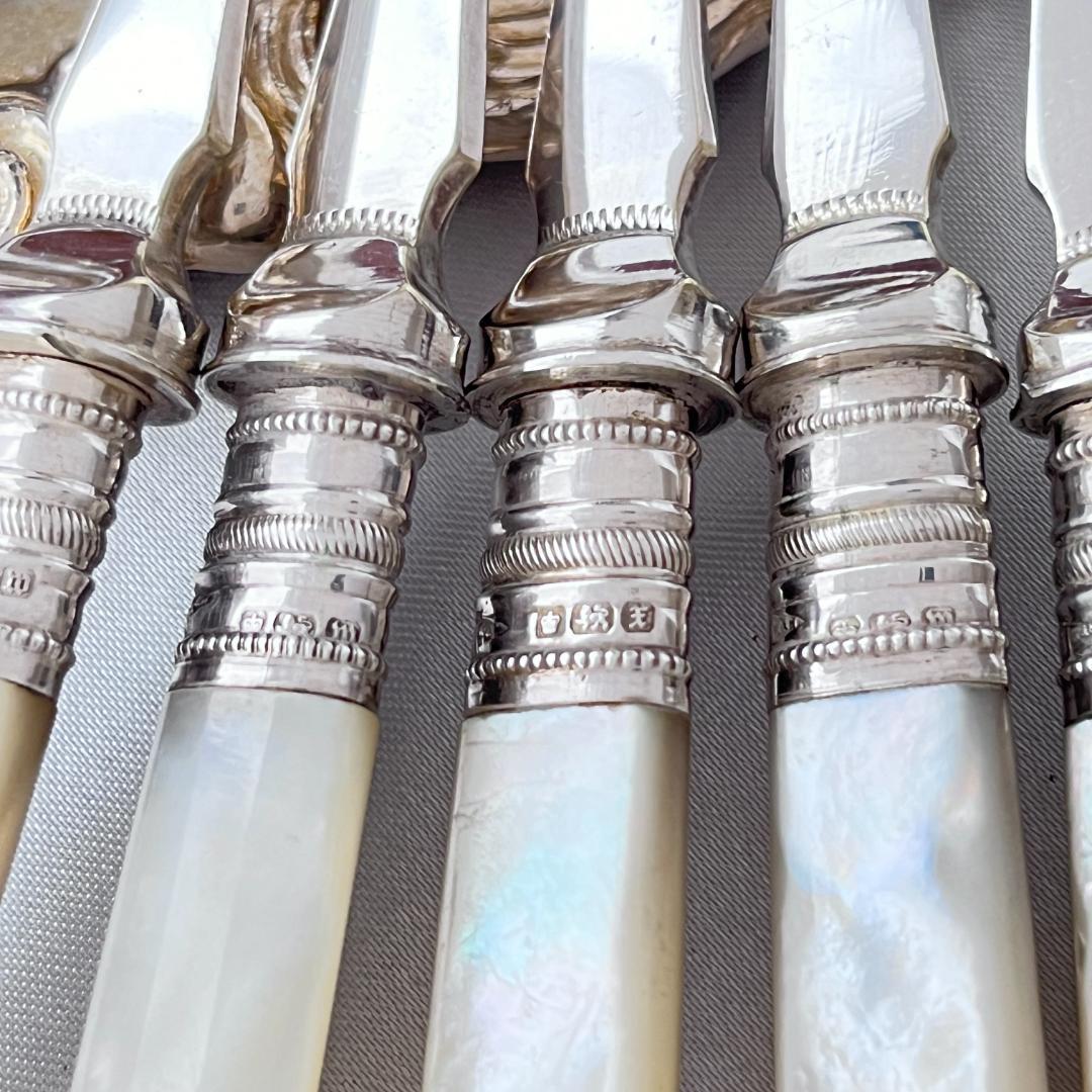 【Walker & Hall】【白蝶貝 / 純銀継手】カトラリーセット サーバー