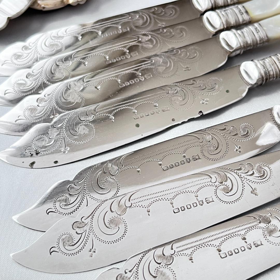 【Walker & Hall】【白蝶貝 / 純銀継手】カトラリーセット サーバー