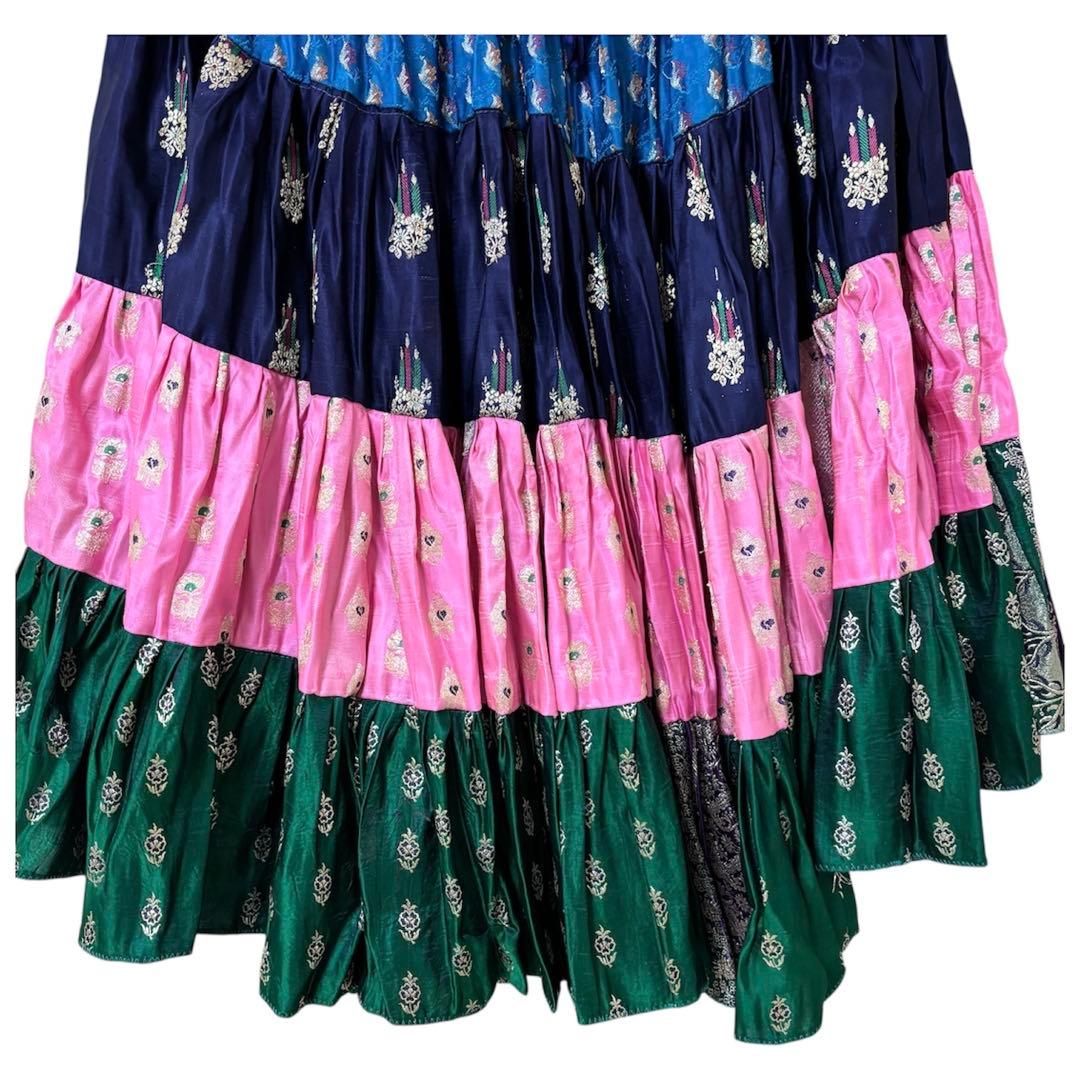 ベリーダンス インド舞踊 ジプシースカート 全円ロングフレア 裾 ダンス衣装