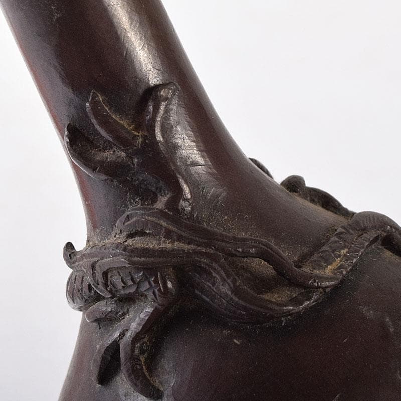 古銅　龍文　長頸瓶　C　7542