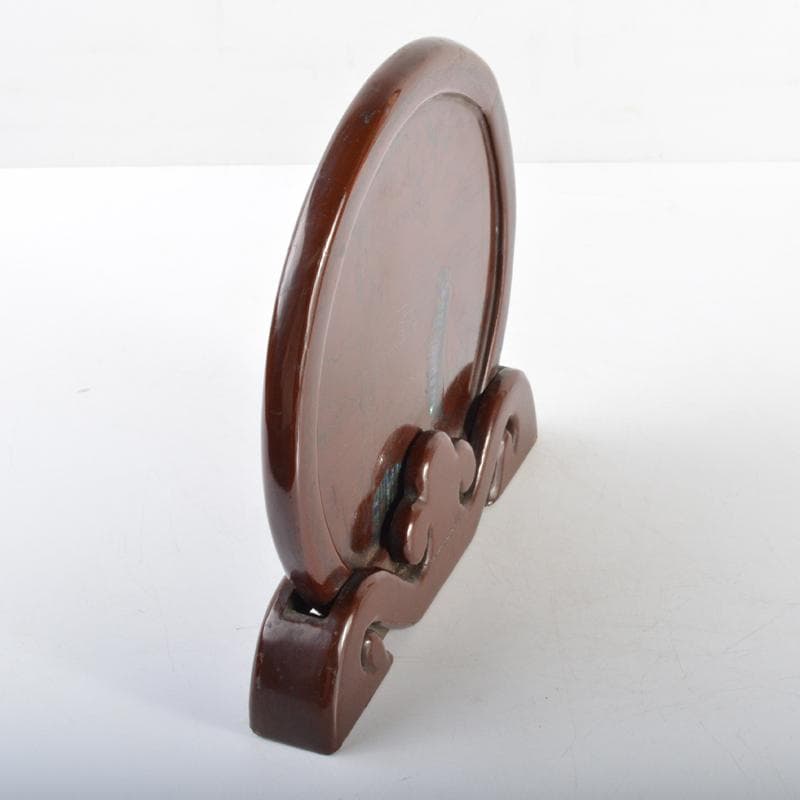 中国　象嵌螺鈿装飾　山水人物文　硯屏　V　4496