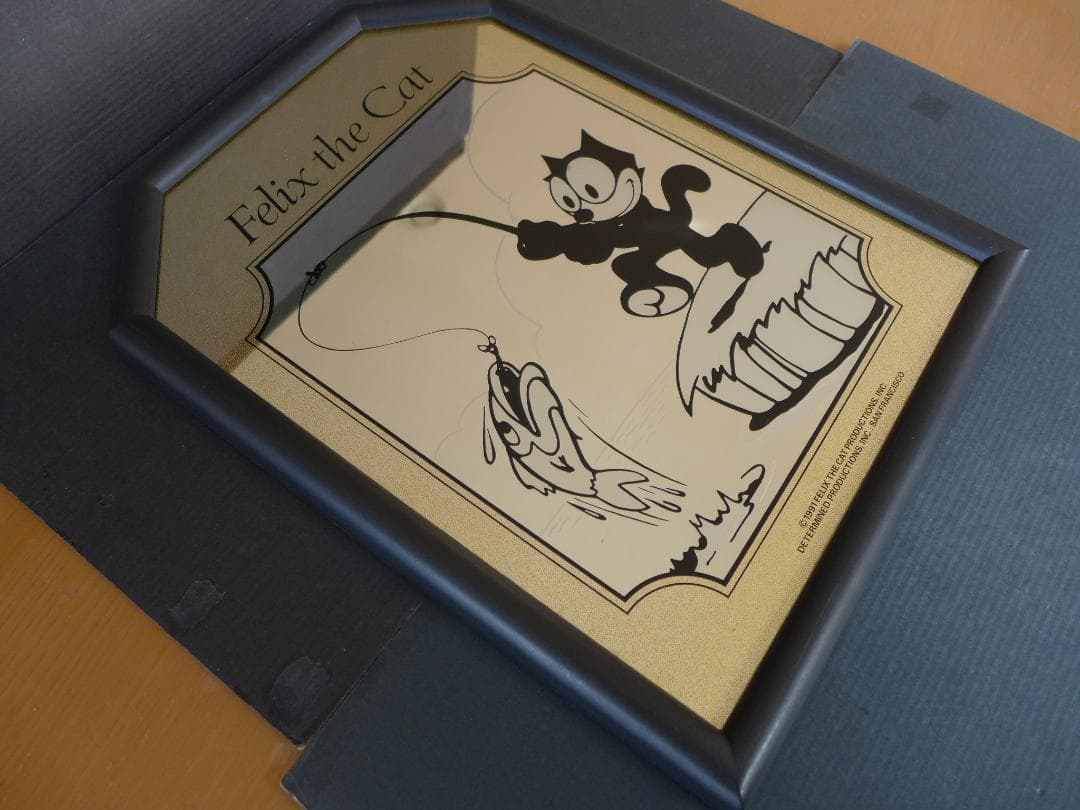 時代物　フィリックス ザ キャット　パブミラー　壁掛け・立掛け兼用　中古　レトロ