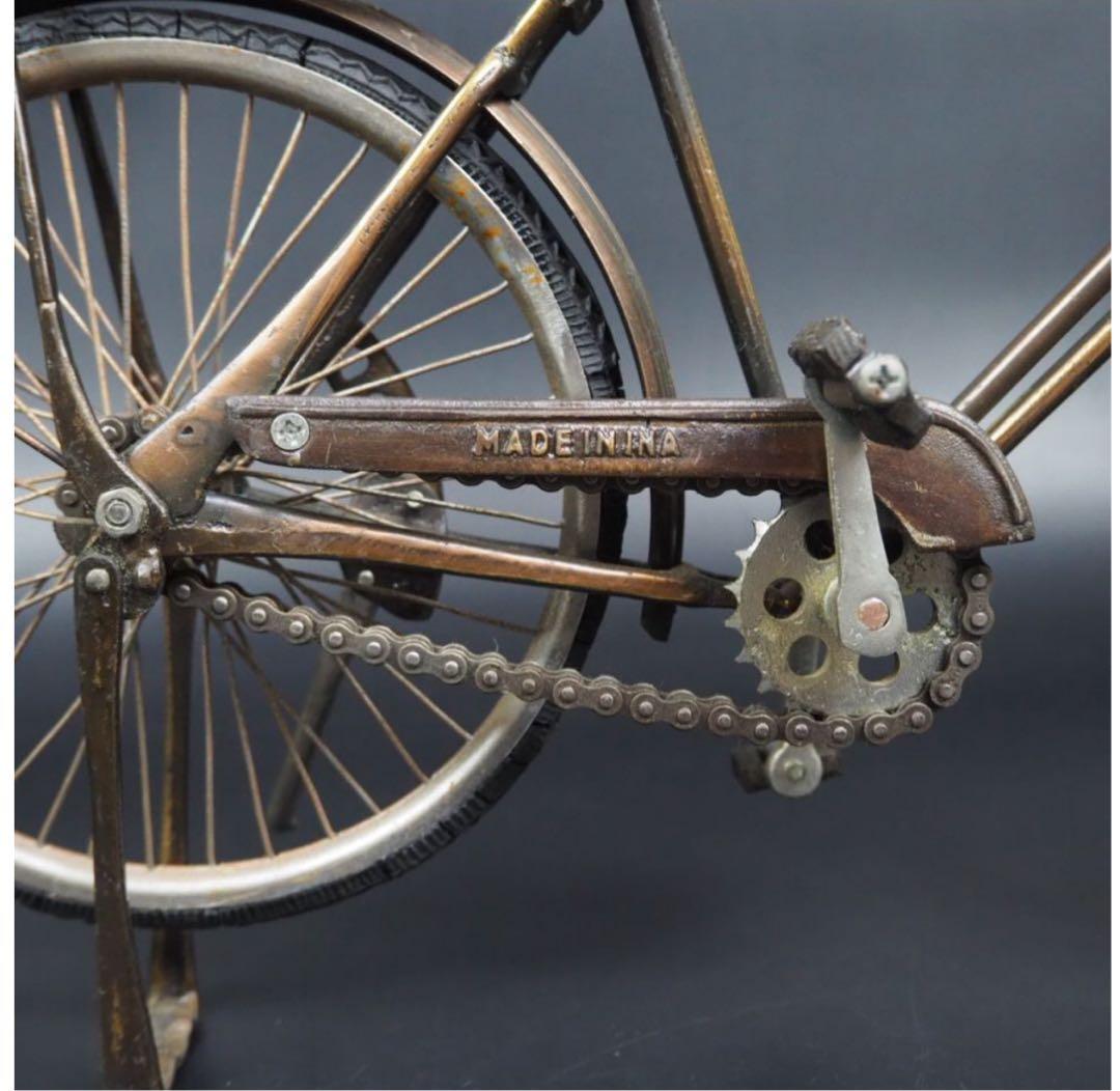 送料無料　レトロ　インテリア　アンティーク　レアミニ自転車　置物　42.5ｃｍ