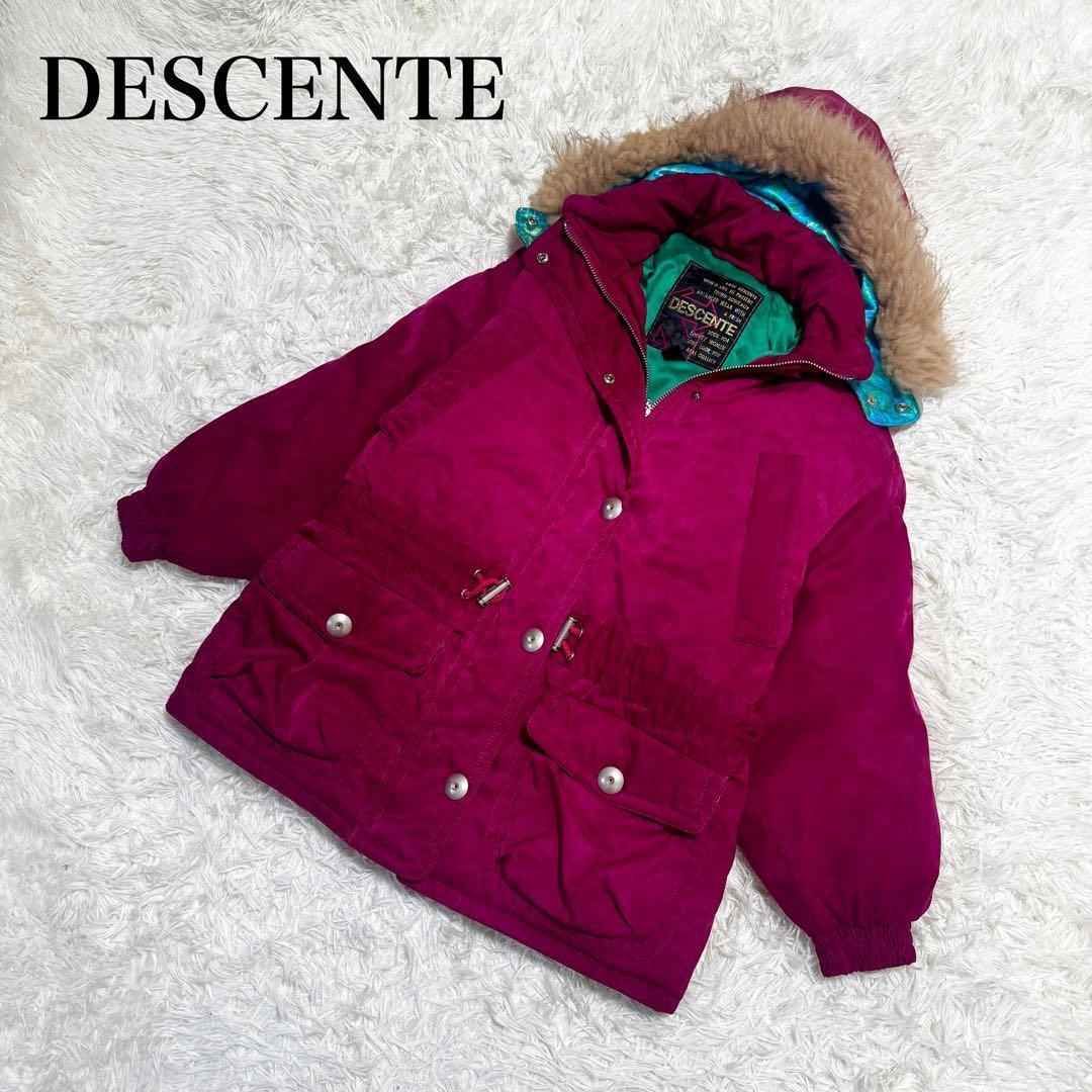 天然羽毛使用 デサント スキーウェア スノボウェア ワインレッド M