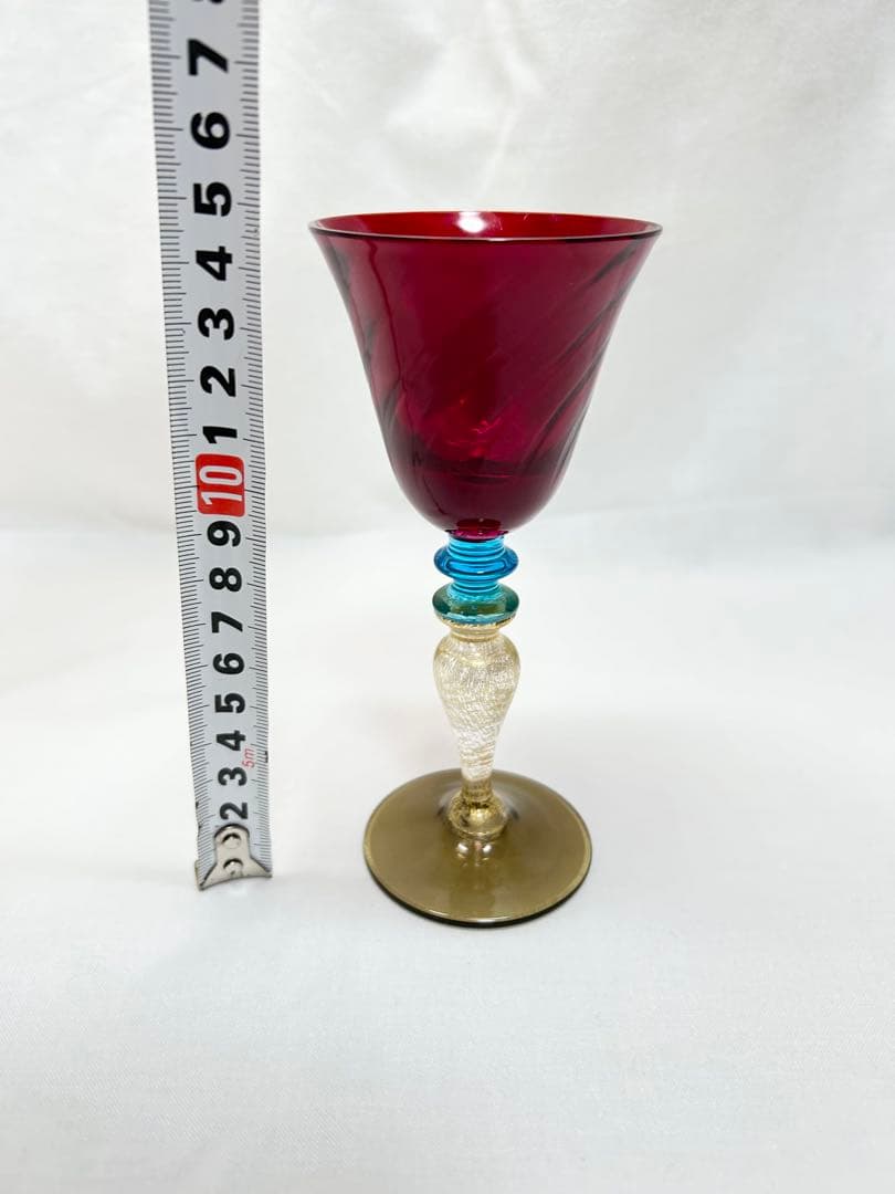 ベネチアングラス装飾グラス　レッドNason&Moretti製 未使用品