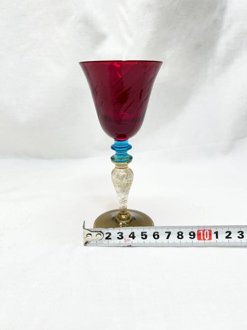 ベネチアングラス装飾グラス　レッドNason&Moretti製 未使用品