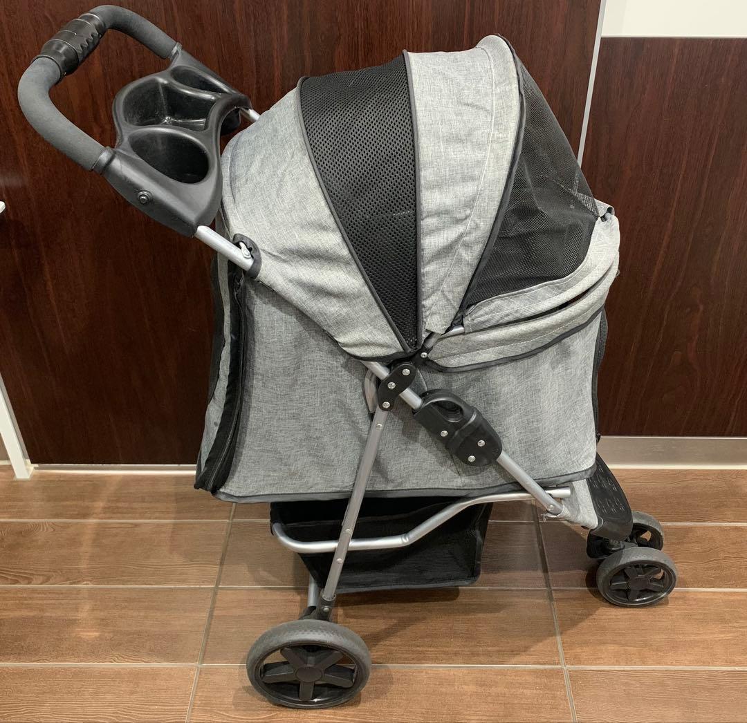 ワンタッチ 折りたたみ ペット キャリー カート バギー 犬 猫 多頭 3輪