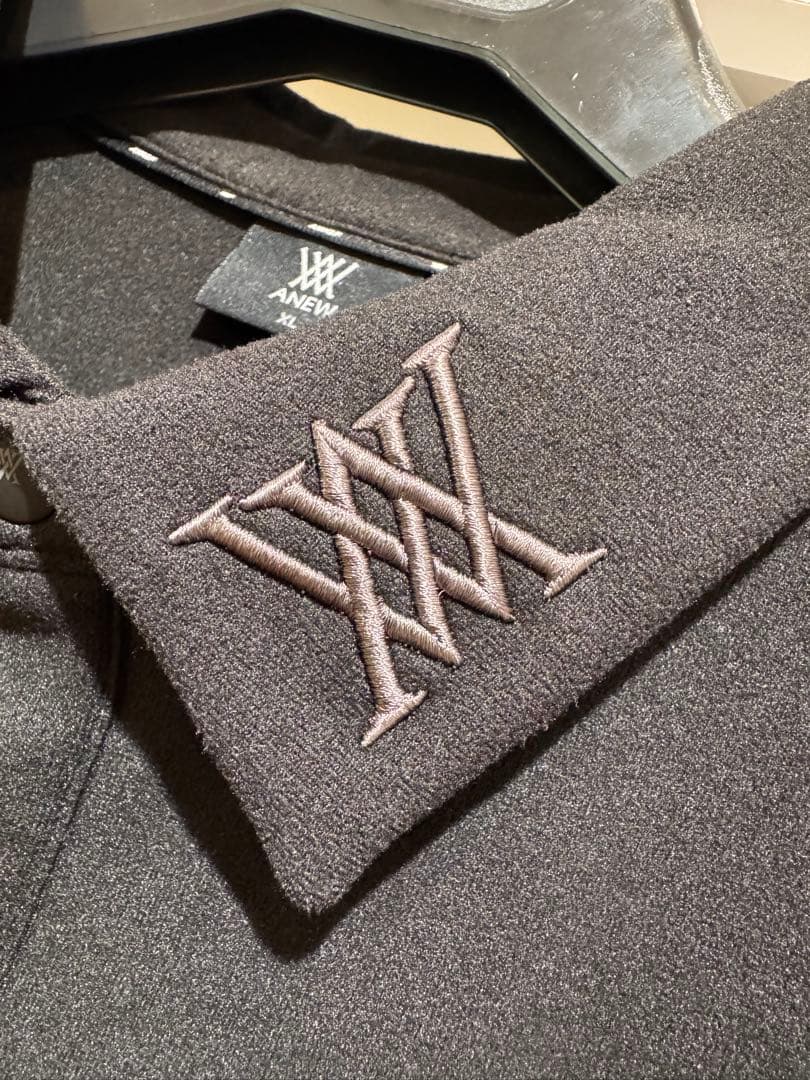 美USED ANEW GOLF メンズ FW袖リブ厚手ストレッチポロ アニュー