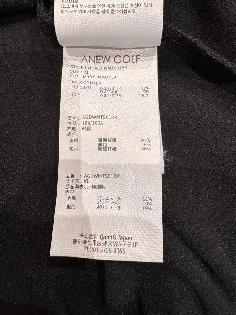 美USED ANEW GOLF メンズ FW袖リブ厚手ストレッチポロ アニュー