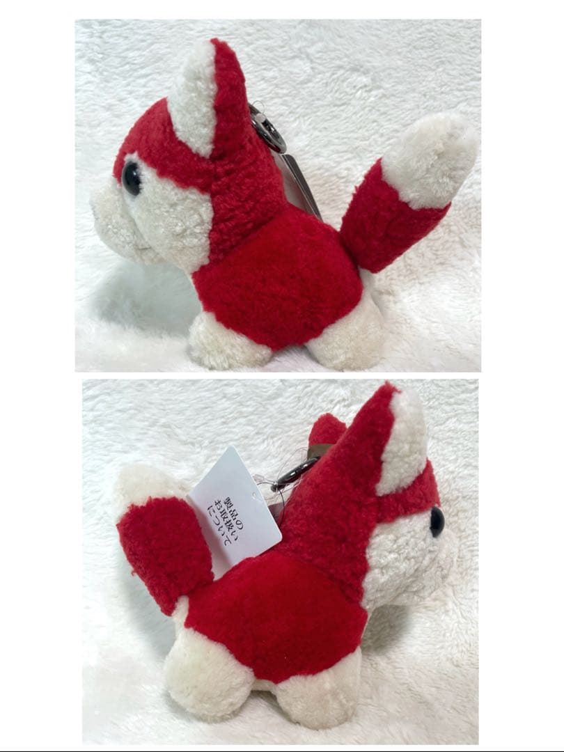 【新品タグ付】高級ムートン ドッグチャーム ぬいぐるみ2体セット リアルファー