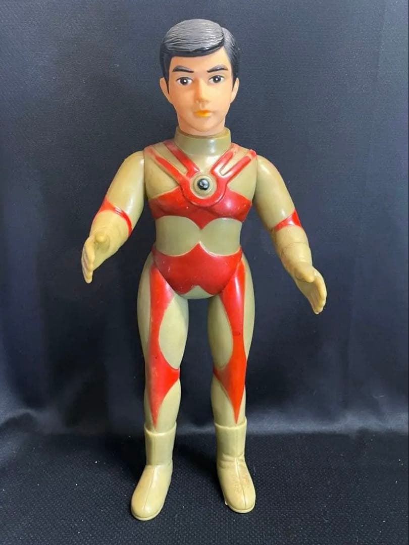 大サイズ【昭和当時物】■ ブルマァク 面取れ ウルトラマンA ソフビ / 面欠品