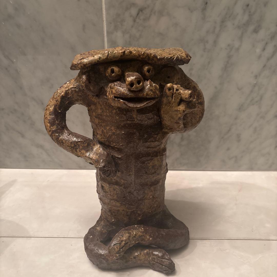 常滑焼作家さんによる表情が何とも素敵な一服してリラックスするカッパ