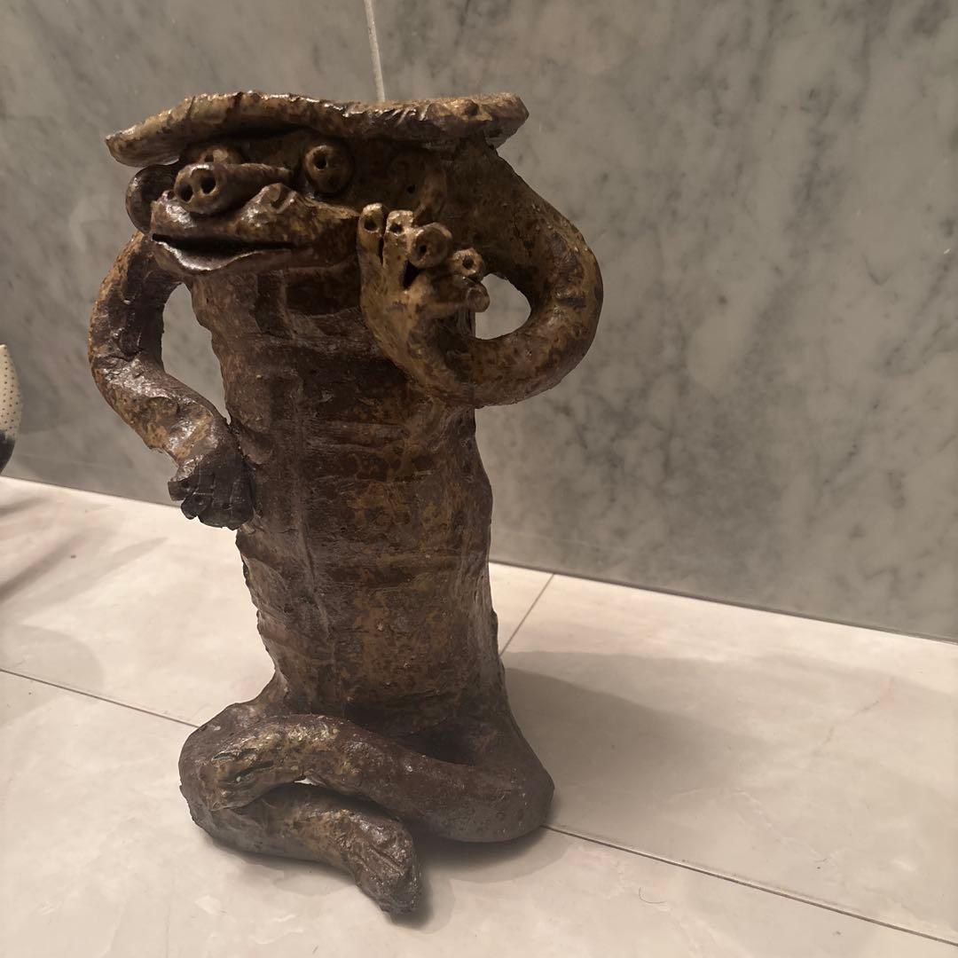 常滑焼作家さんによる表情が何とも素敵な一服してリラックスするカッパ