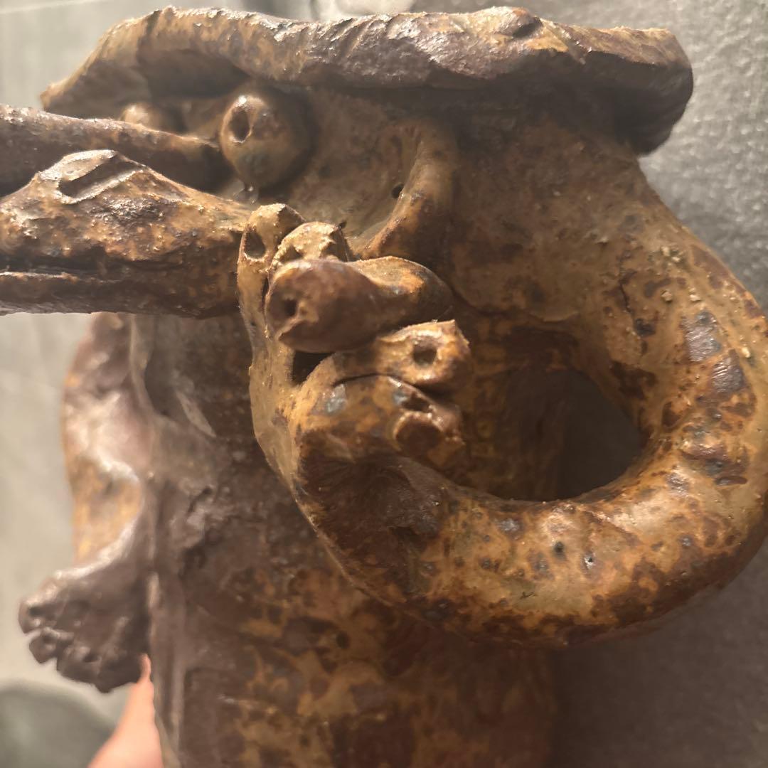 常滑焼作家さんによる表情が何とも素敵な一服してリラックスするカッパ