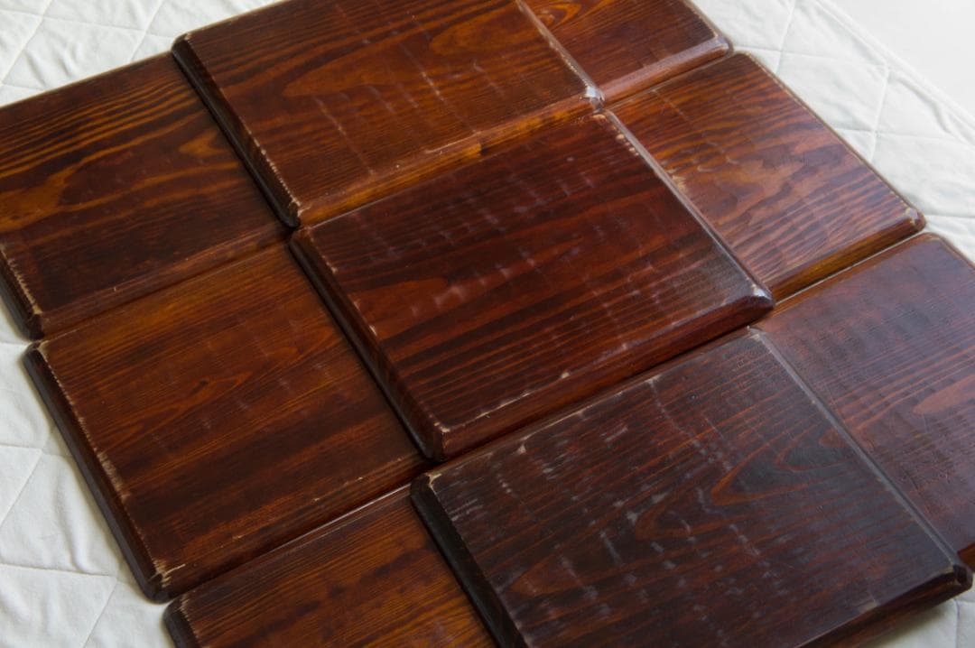 讃岐彫　角盆　９枚セット　四方盆　長手盆　木製