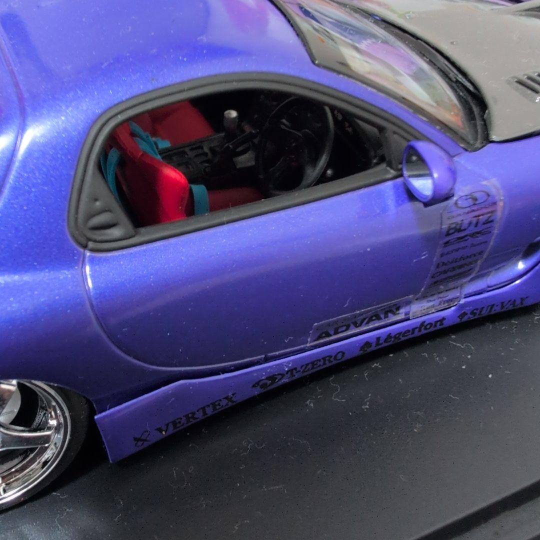 パープル FD3S RX-7 完成模型　点灯あり