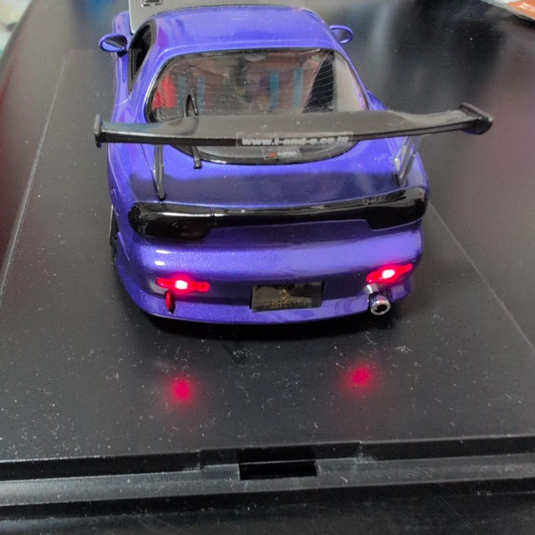パープル FD3S RX-7 完成模型　点灯あり
