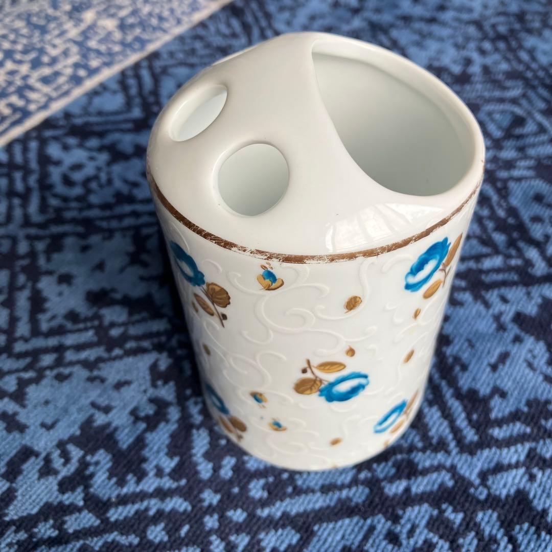 【美品⭐️イタリア製】T.Limogesリモージュ青い花柄 バスルーム3点セット