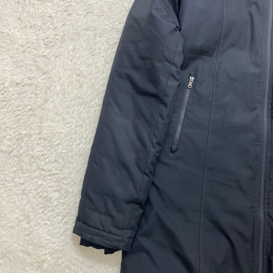 アンダーアーマー✨ロング ベンチコート 黒 フード ロゴプリント 男女兼用