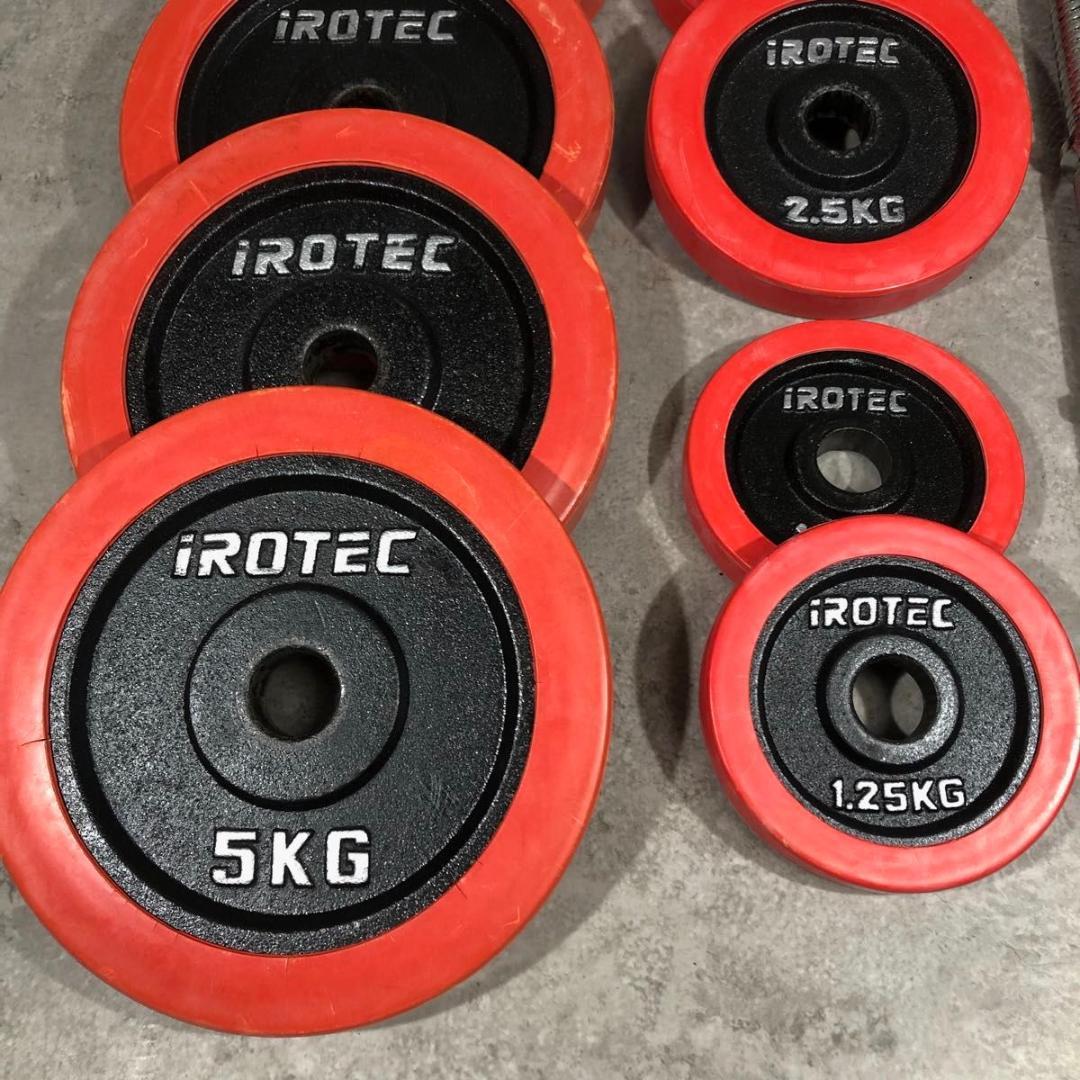 人気 IROTEC アイロテック ダンベル 片側 30kg ラバー ① 筋トレ