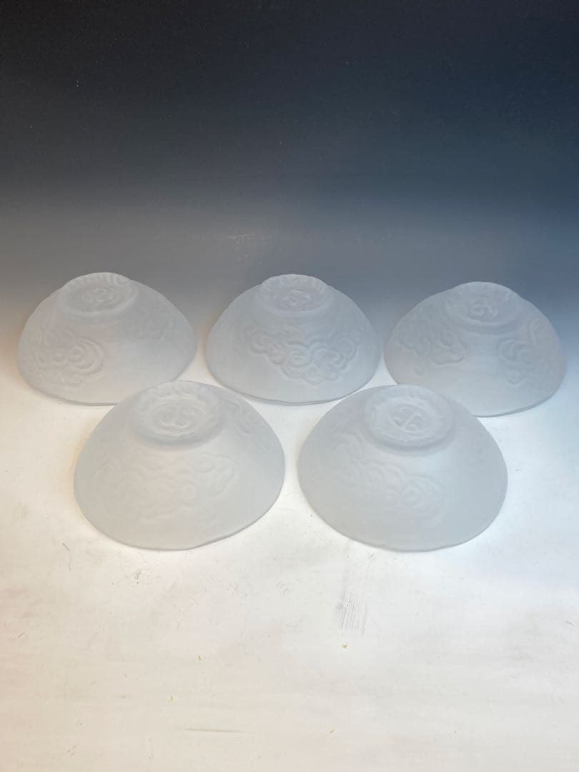 坂田甚内 作 ガラス鉢５客組 箱なし 幅15.6cm