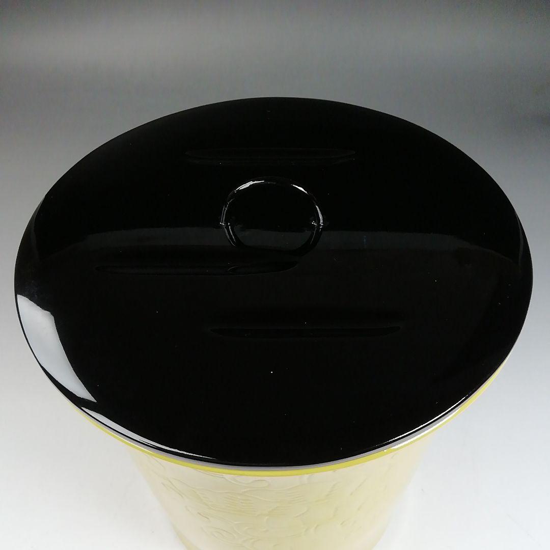 Ｗ１９１　水指　『膳所焼』『黄交趾　棒先』『淡海ぜぜ陽炎園 造』　共箱　茶道具