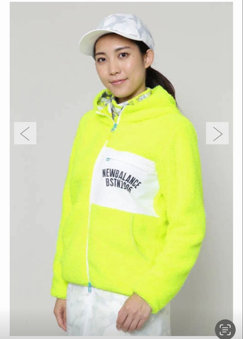 ニューバランスゴルフ フリースフルジップフーディ ジャケット ネオンイエロー