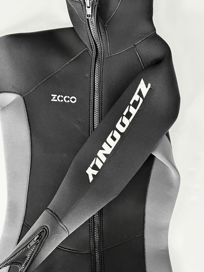 ZCCO フード付き ウェットスーツ フルスーツ 5mm メンズ L
