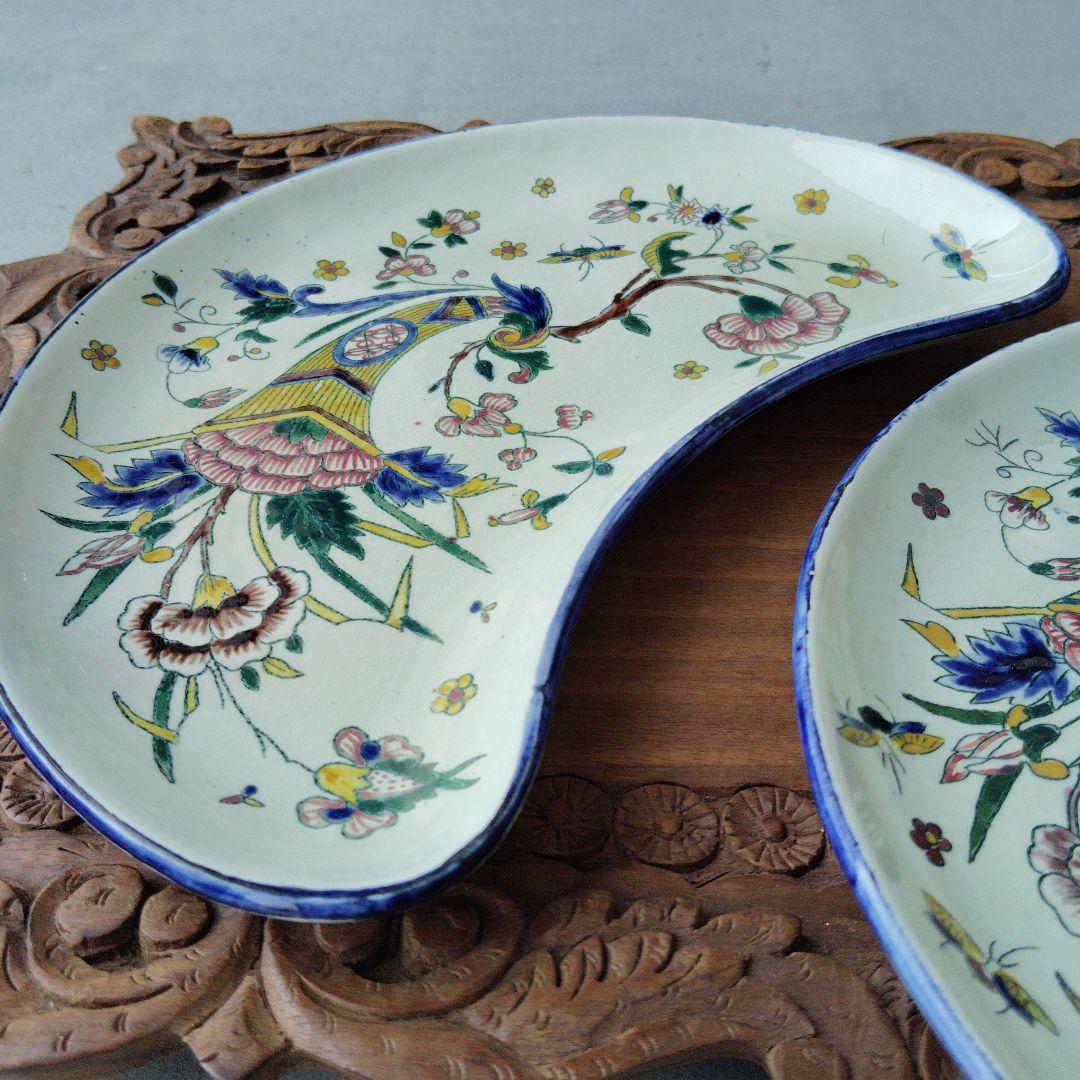 GIEN ジアン シノワズリプレート2枚セット　 フランスアンティーク