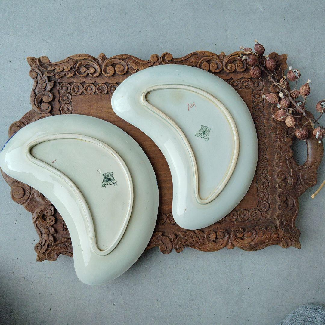 GIEN ジアン シノワズリプレート2枚セット　 フランスアンティーク