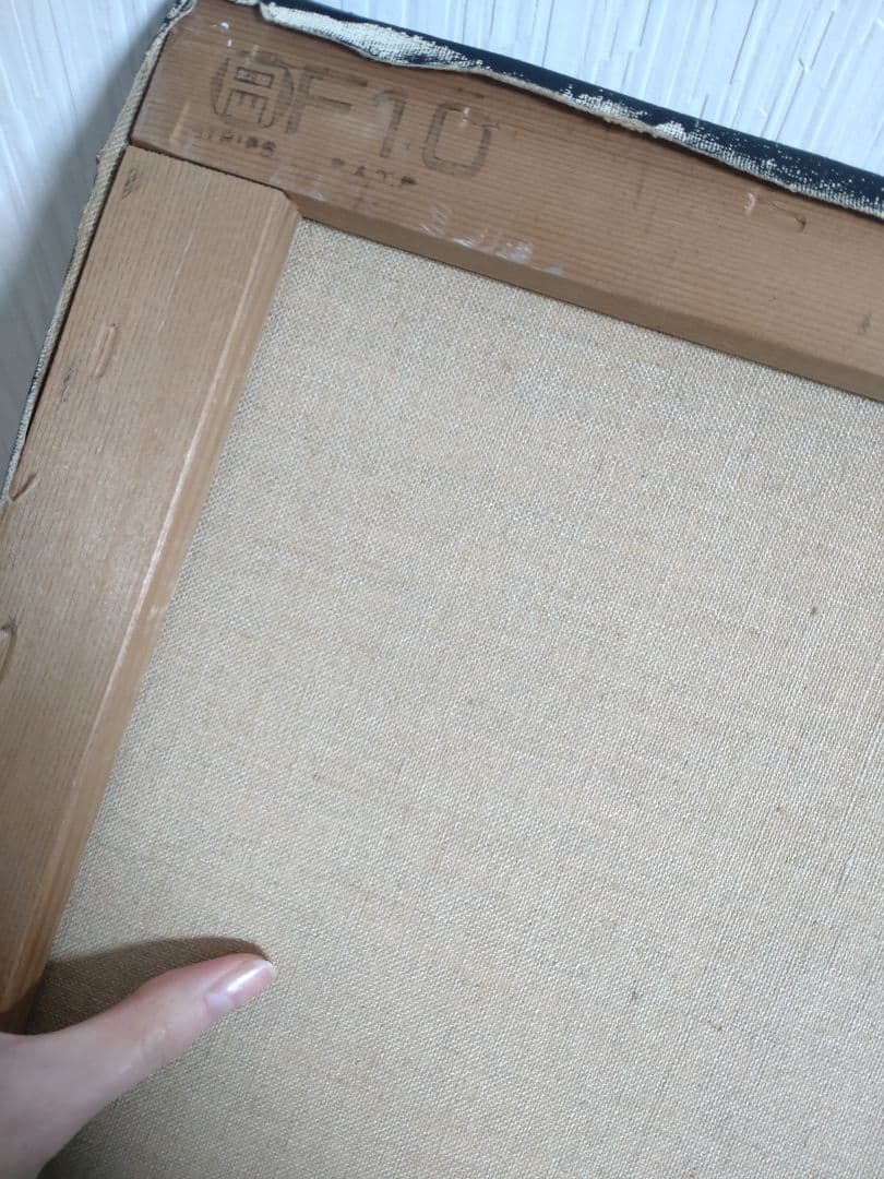 カラスの油絵◆1点物絵画◆アイヌ模様/パワーアート/真作/作者サイン入り