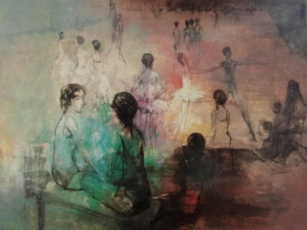 ジャンセン 「稽古の合間」、繊細、可憐、希少画集画、 新品額装付