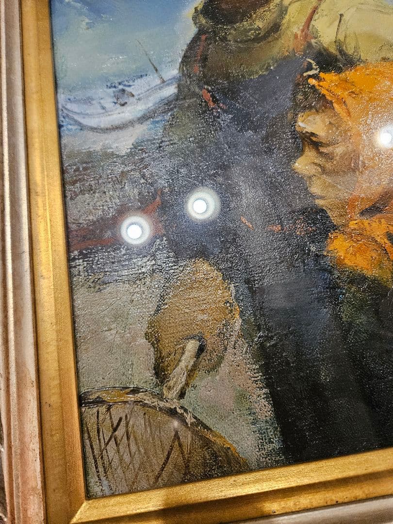 工藤和男「陽光の浜」油彩 F6号 創元会元会長 労働者の賛歌 一枚の繪 逸品