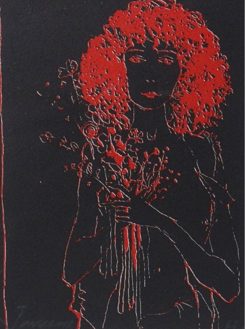 本物　ジャン・ジャンセン  グリーティングカード　リトグラフ 2002年 額装