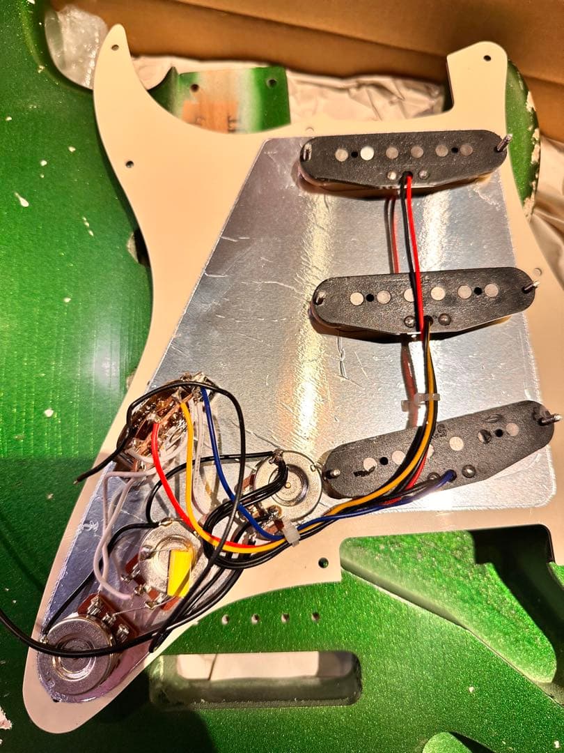 MJT STキャンディアップルグリーン レリックピックガードアッセンブリーセット