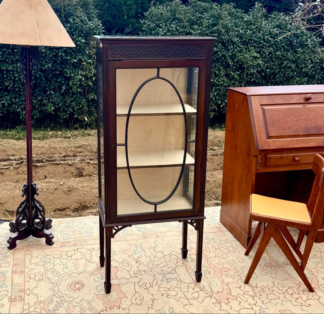 英国アンティーク 小ぶりガラスキャビネット 飾り棚