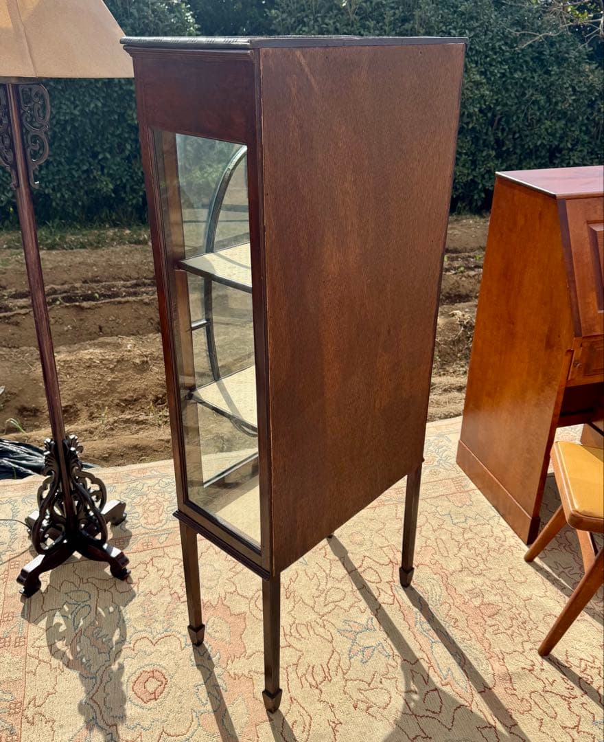 英国アンティーク 小ぶりガラスキャビネット 飾り棚