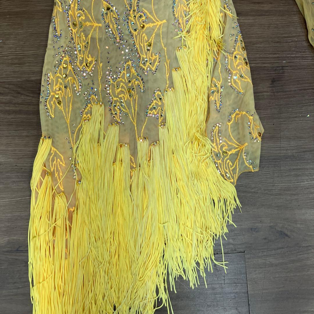 2.3 Choice London 社交ダンス ラテンドレス 黄色 フリンジ