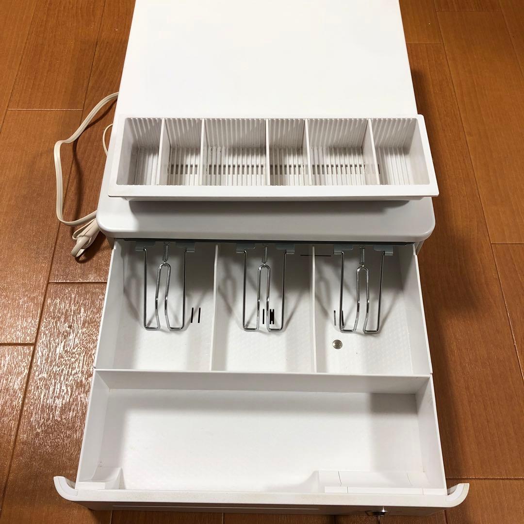 ホワイト金属製レジキャッシュボックス