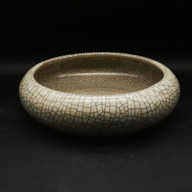 清官窯金糸鉄線紋 大筆洗  碗蓮灰皿  書道具 文房具 現代工芸品 美術品 置物