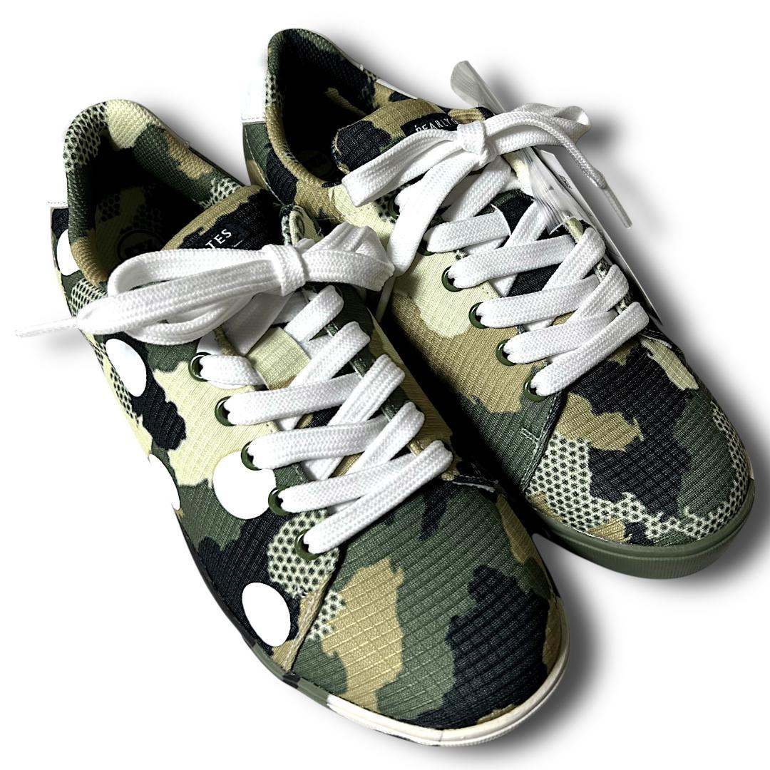 22.5cm パーリーゲイツ CAMO×ロゴ スパイク ゴルフシューズ