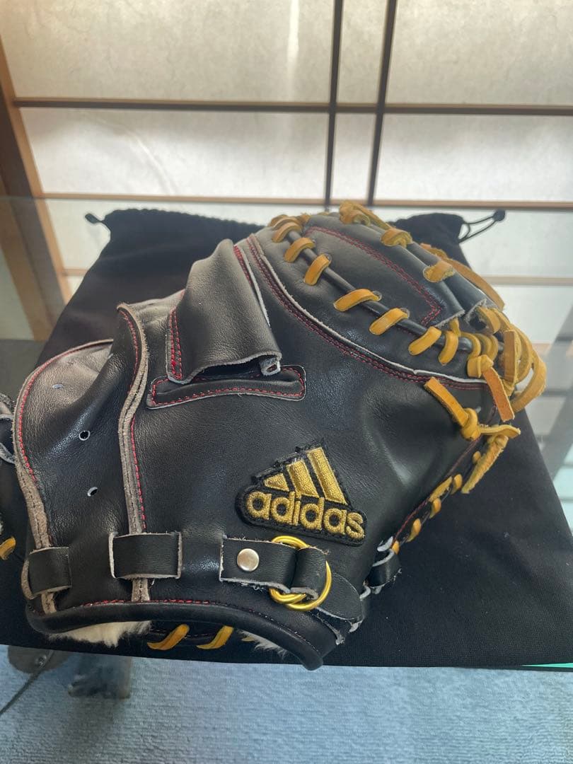 adidas 硬式野球キャッチャーミット黒/黄色