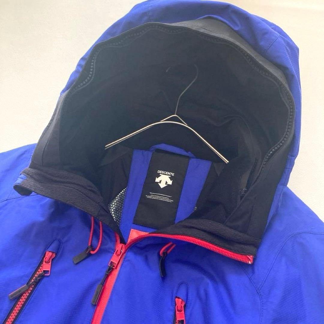 【美品】デサント HEAT NAVI 中綿スキーウェア ジャケット L 青×黒