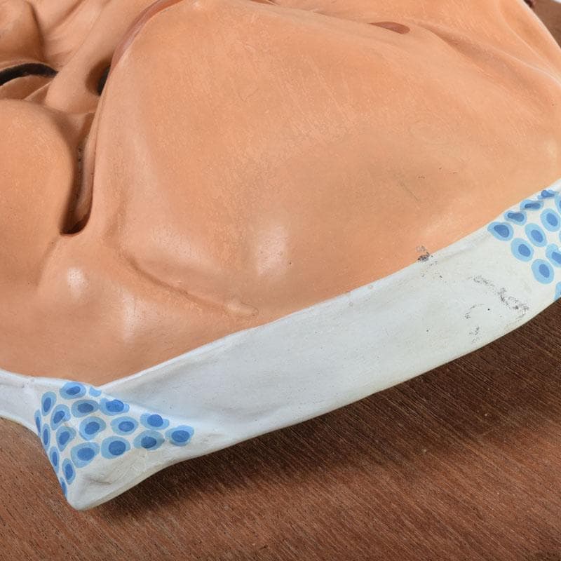 能面　能楽　雅楽　陶器製　翁　ひょっとこ　お面　2点まとめて　額装　V9153A