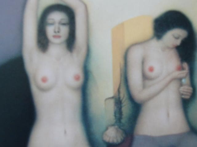 岩織治、【海・夏の空】、希少な画集より、状態良好、新品高級額装付